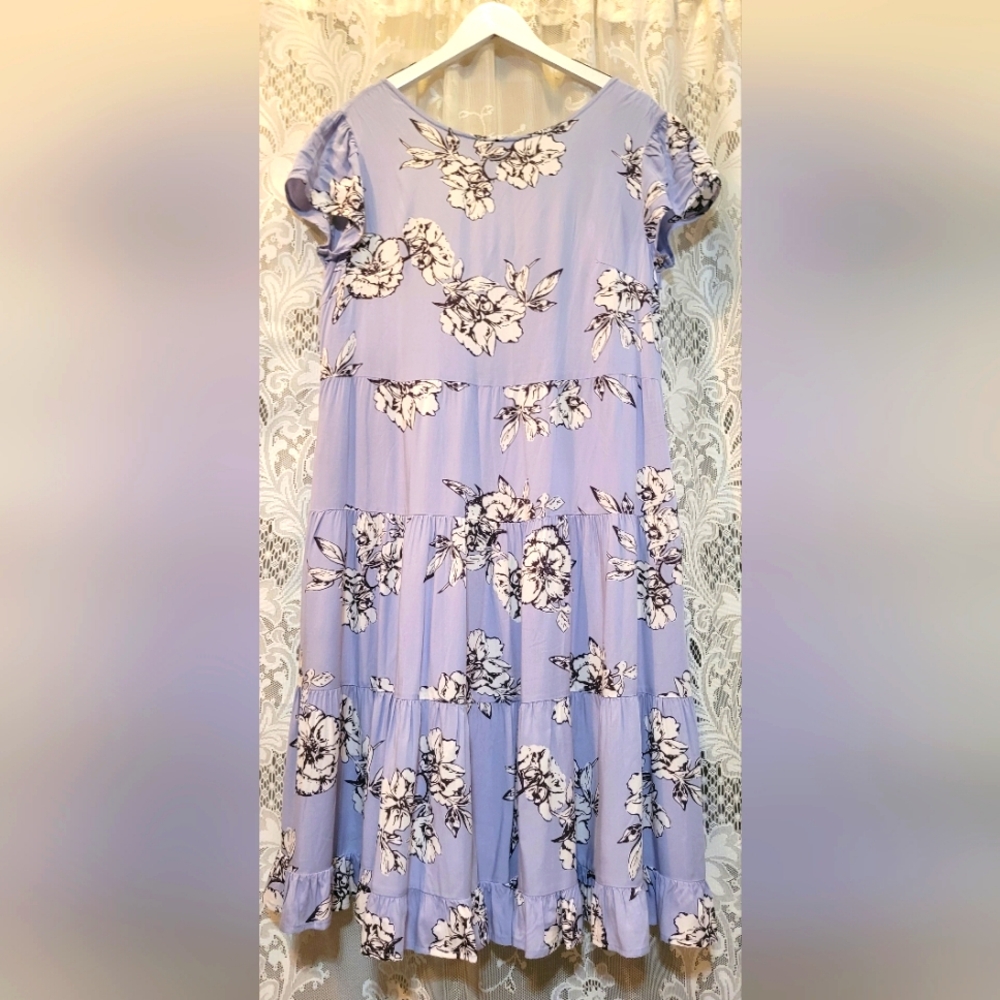 Free People Size M Floral Lavender Dress